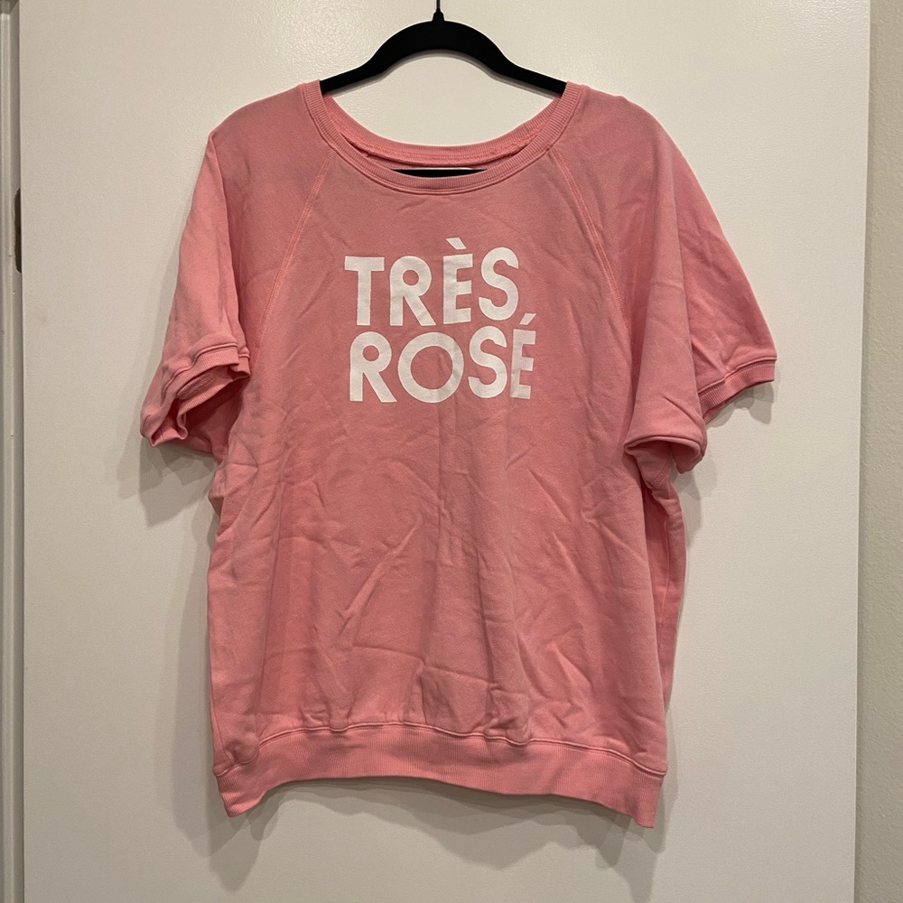 Ban.do Pink Short Sleeve Sweatshirt - XXL - Like New!